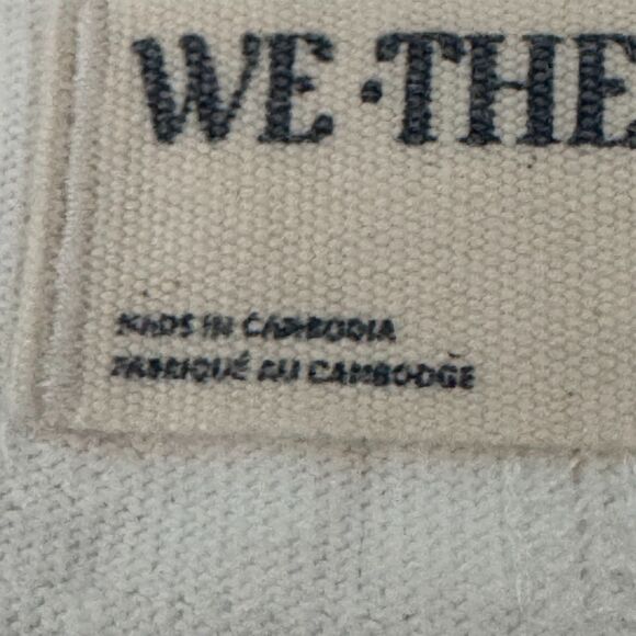 Free People White Oversized Slouchy Tee XL Distressed Raw Hem Boho Casual - Picture 10 of 13